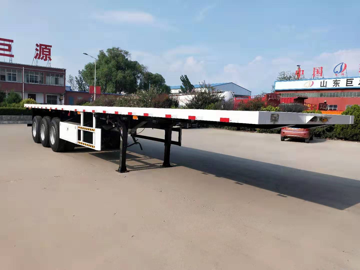Truck Trailer 3 axles flatbed semi-trailer platform 40ft 48ft for container transport