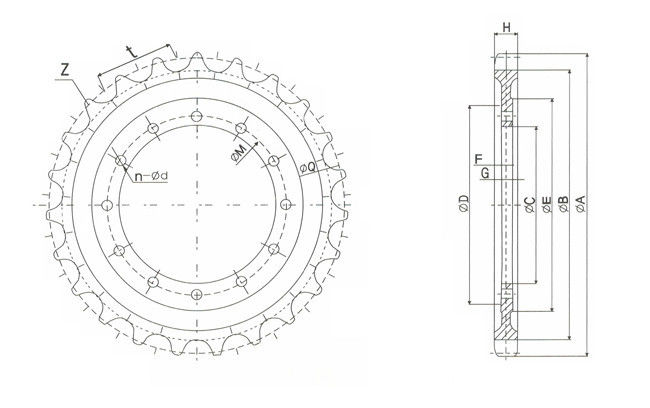 Sprocket D7G/D7H D7G Tooth Block Bulldozer Sprocket Segment For Undercarriage Spare Parts