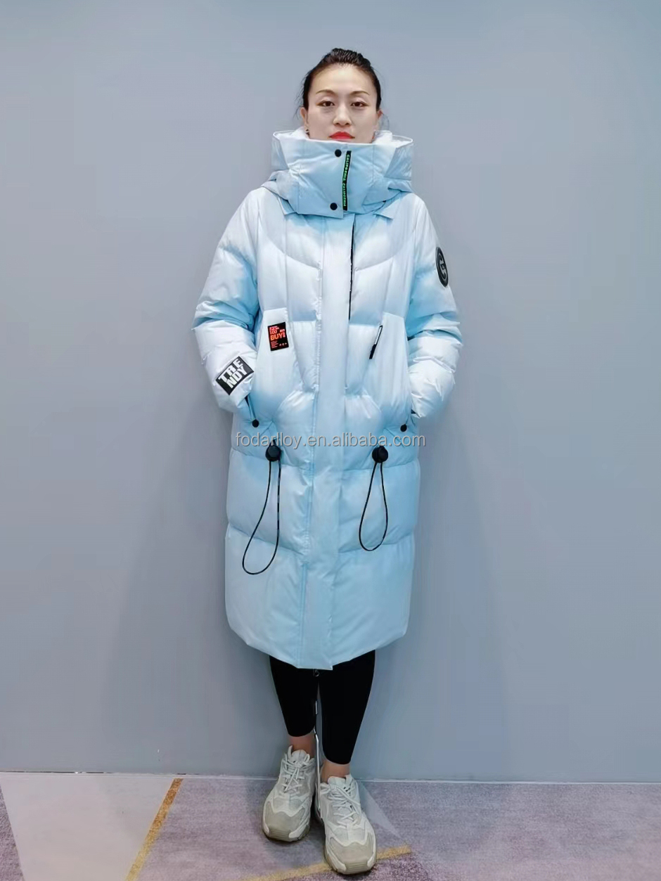 FODARLLOY F22563 Ladies Warm Hooded Cotton-padded Clothes Women Slim Long Winter Jackets Women Coats