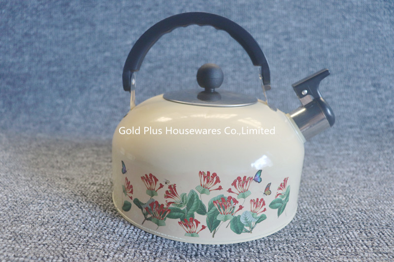Stainless Steel Whistling Tea Kettle Set With Cups Gas Metal Silver Stovetop Coffee Pot