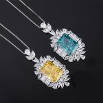 925 Sterling Silver CZ Jewelry Radiant Cut Created Yellow Diamond Blue Topaz