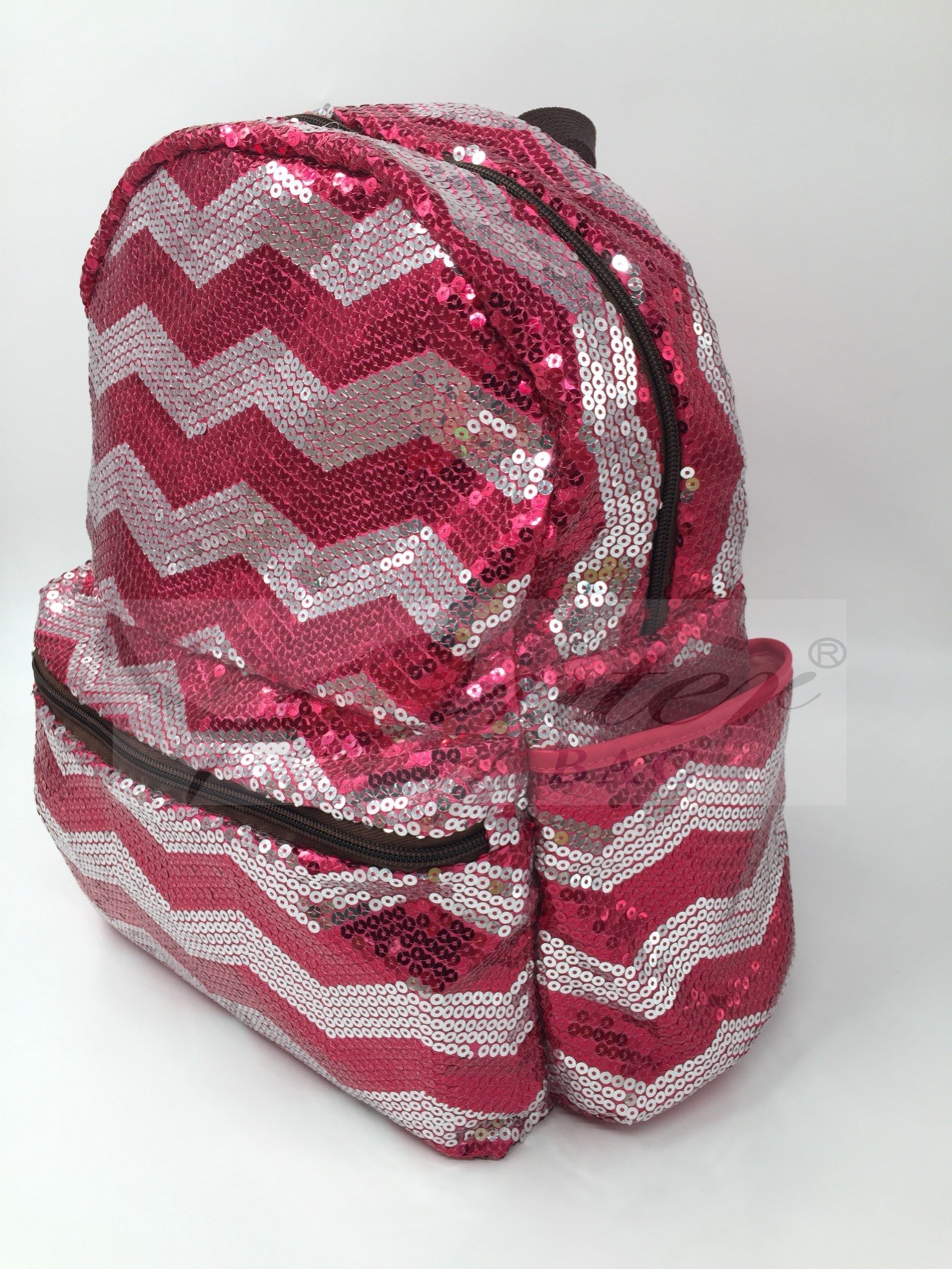 Sequin Polyester Laptop Bag , Sequin School Bag Custom Logo For Travel