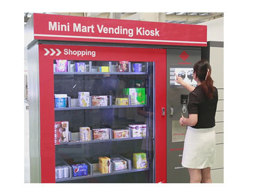 Touch Screen Mini Mart Vending Machine Business Station Automated Retail Coin / Bill / Card Operated