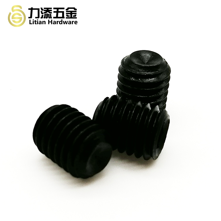 DIN 916 Flat Point Grub Screw Carbon Steel Black M7 M9 Black