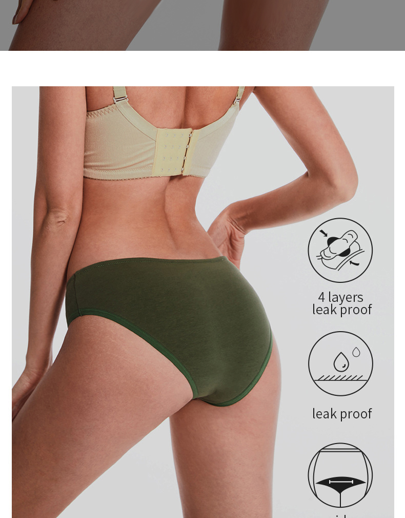 S-4XL Plus Size Leak Proof Underwear 4 Layer High Absorbency Menstrual Panties