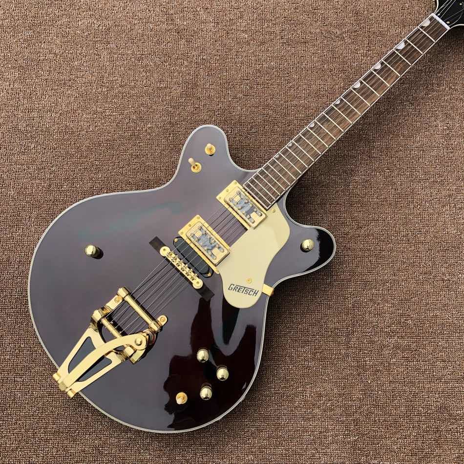 Custom Double Convex Surface Electric Guitar Big Tremolo in Wine Red