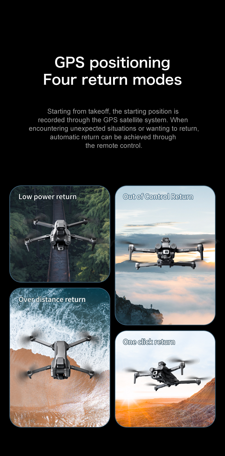 I8 Max Rc Drone 4k Hd Aerial Camera Gps Positioning Foldable Obstacle Avoidance Brushless Gimbal Optical Flow Frequency 2.4G