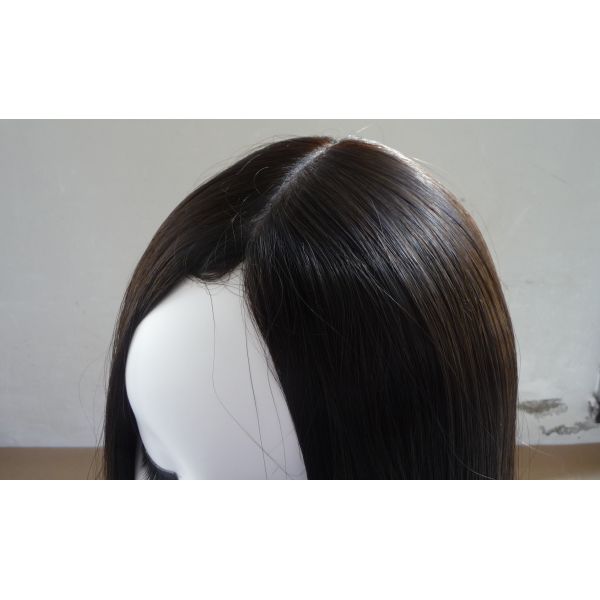 Adjustable Straps Human Hair Wig Ladies Wigs 130% Density Black
