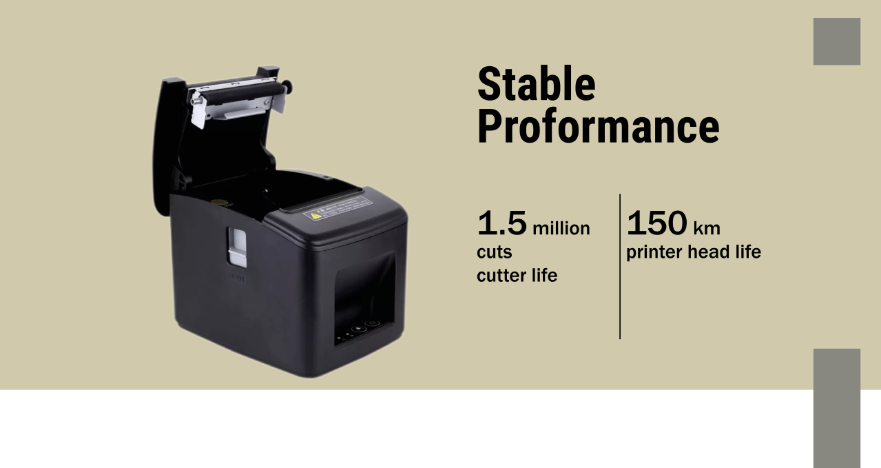 Fast Food Direct Thermal Receipt Printer with Printing Speed and Automatic Cutter