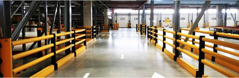 Ground Safety Barrier, Rack End Corner Protector, Warehouse Storage Rack Flexible Anti-Collision System