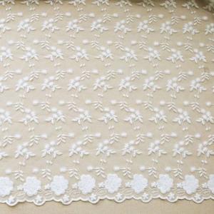 China 51&quot; Width Floral Embroidered Nylon Mesh Lace Fabric For Curtain / Clothing wholesale