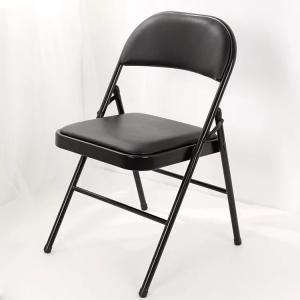 China Heavy Duty black Outdoor Metal Folding Chairs For Wedding 78cm height Anti Wear wholesale