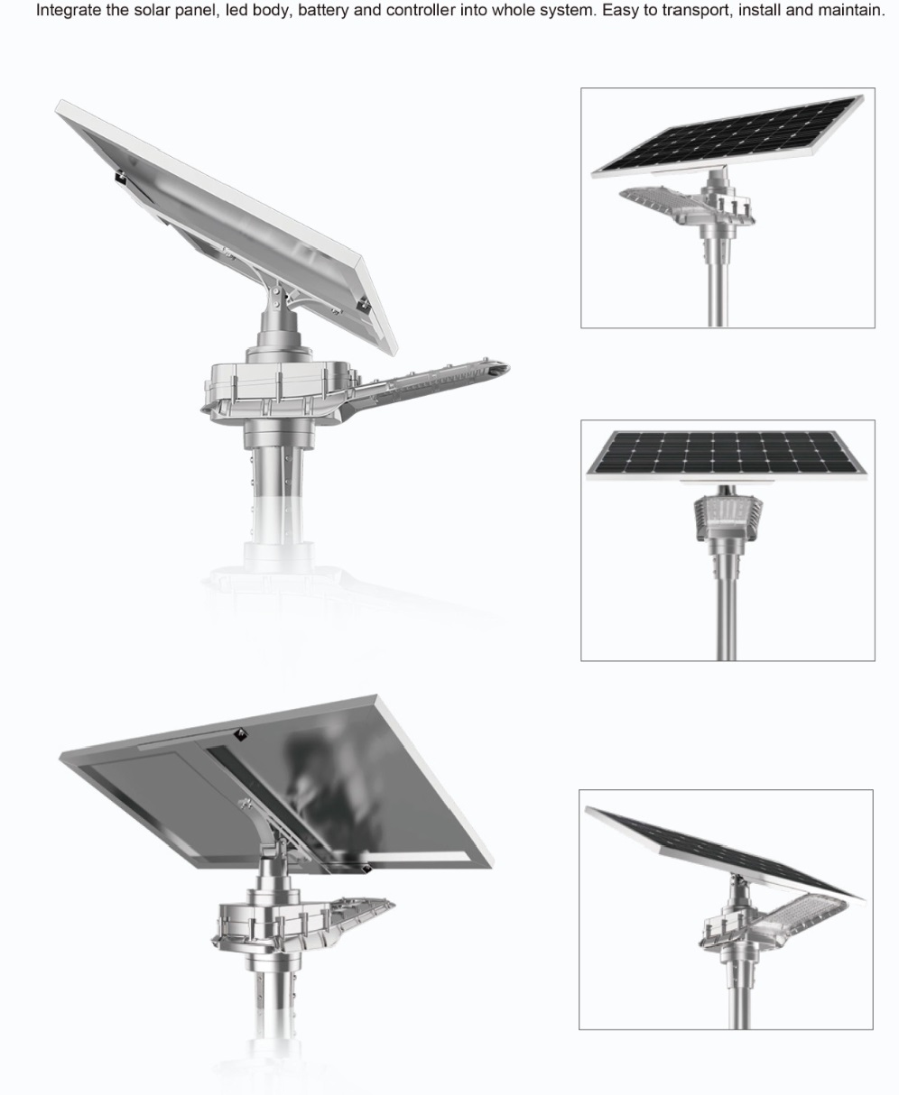 Ip65 Remote Control Solar Street Light 200w Integrated Type With Motion Sensor
