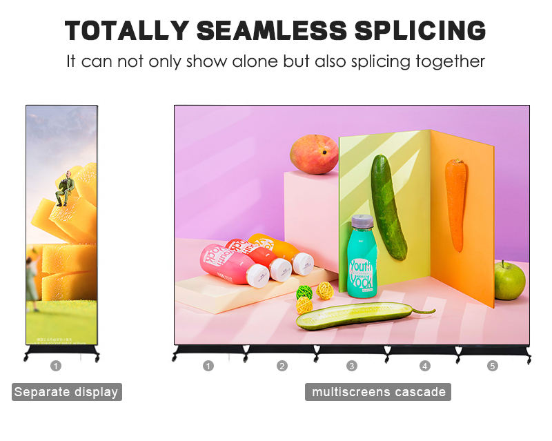 4G Wifi P1.9 P2.5 Smart Led Poster Display Ultra Thin Portable