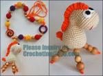 Necklace with amigurumi toy, Nursing necklace,Breastfeeding necklace, crochet