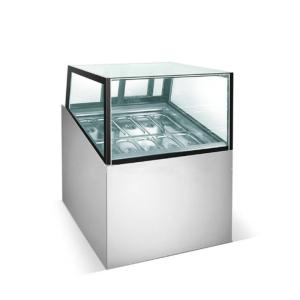 China Square Glass Ice Cream Showcase Freezer 20 Pans Fan Cooling Type 1730*1068*1250mm wholesale