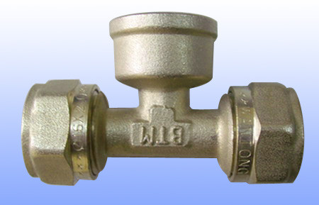 Quality compression brass fitting female tee for PEX-AL-PEX for sale