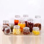 Stainless Steel Buckle Sealing Glass Storage Jar Round Square Food Tea Honey