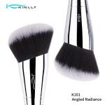 Large Angled Luxury Makeup Brush With Copper Ferrule Wooden Handle
