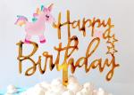 Non - Toxic Acrylic Cake Topper For Happy Birthday / Wedding Party Decorations