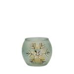 Handpainted Christmas Snowflake Glass Cylinder Candle Holders