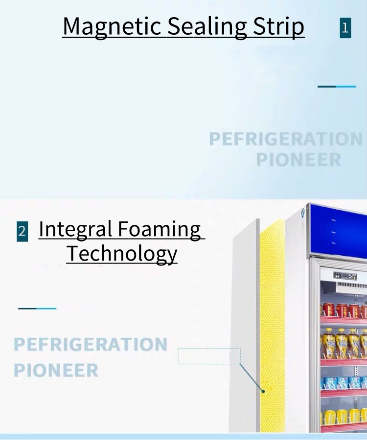 4 Door Upright Commercial Beverage Refrigerator 2000L For Drinks