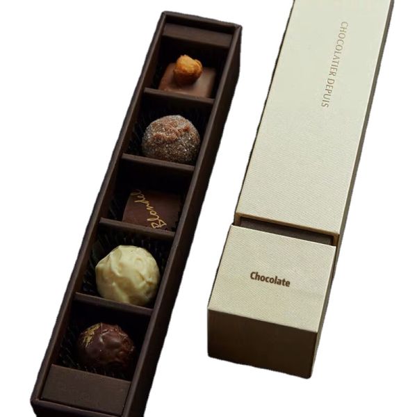 Rectangular Red Rigid Cardboard Gifts Bar Sweets Bonbon Packaging Tray for Candy Box