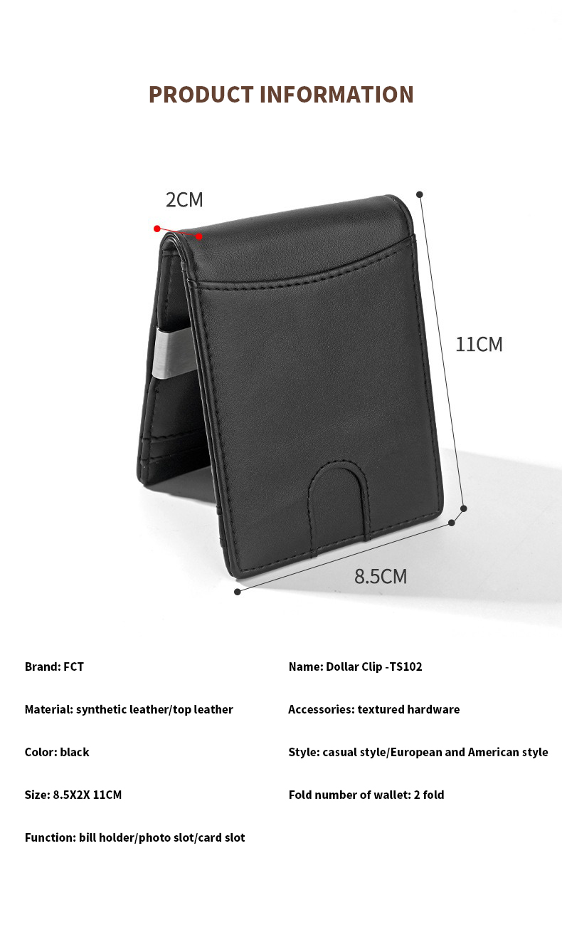 Short Genuine Leather Wallets Mens RFID Blocking Money Clips Wallet Short Wallet Length