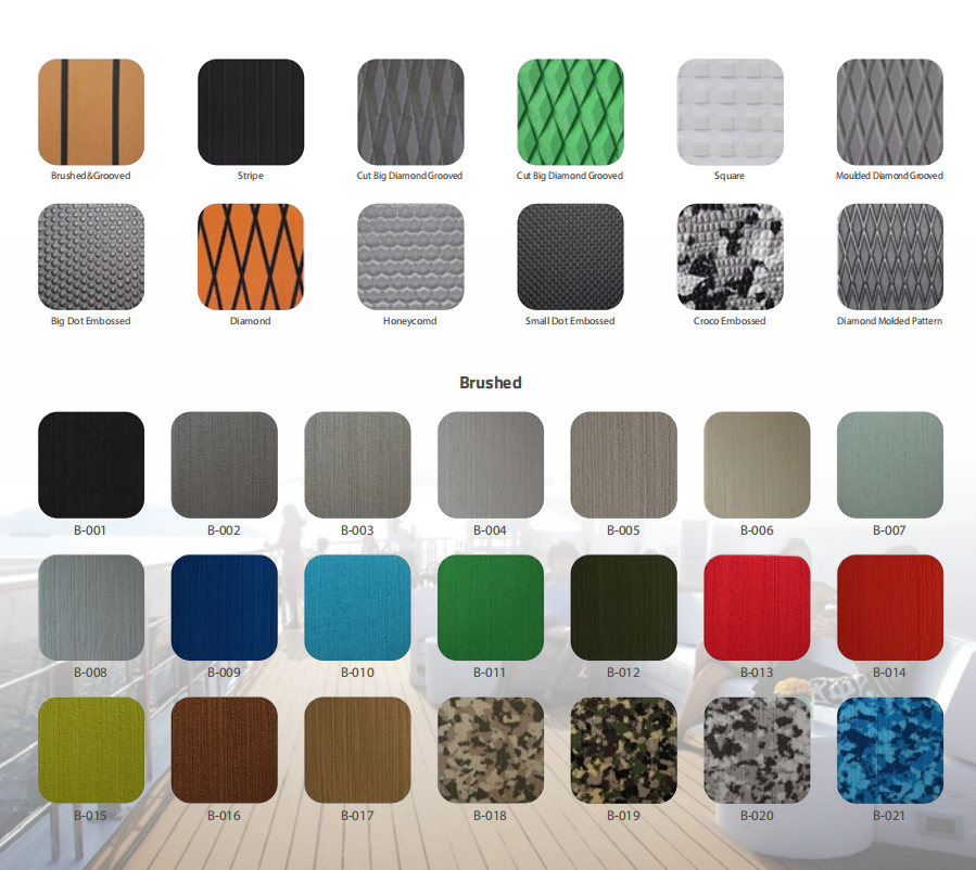 Customised 5mm Thickness EVA Waterproof Mats Flooring Sheet with Brush Grooved Surface