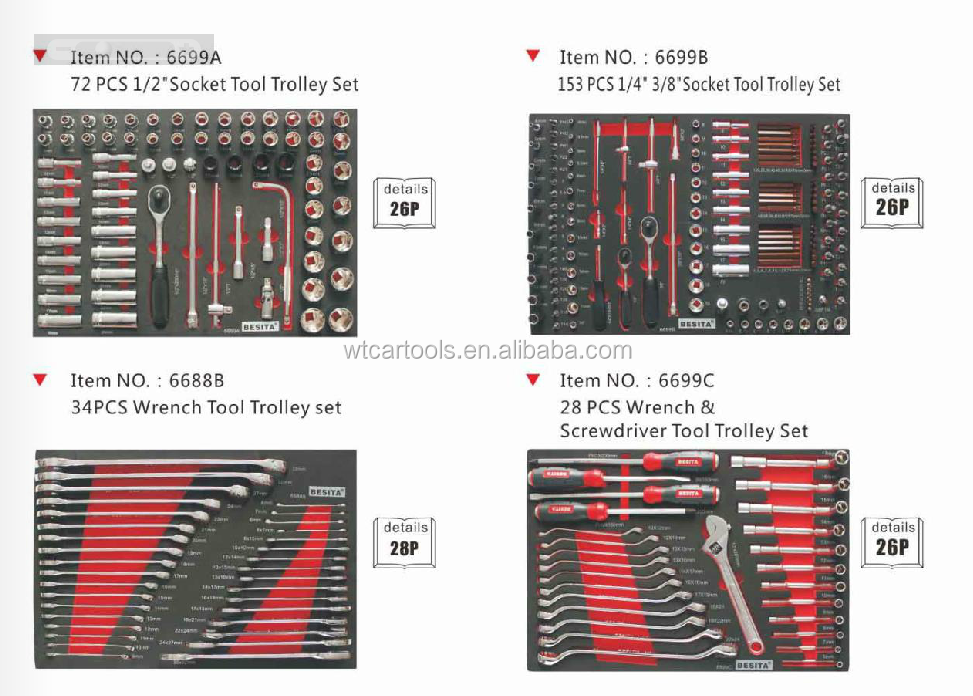 5pcs Wheels Car Repair Tool Trolley Easy And Convenient Repairs With 400 Pcs Tools