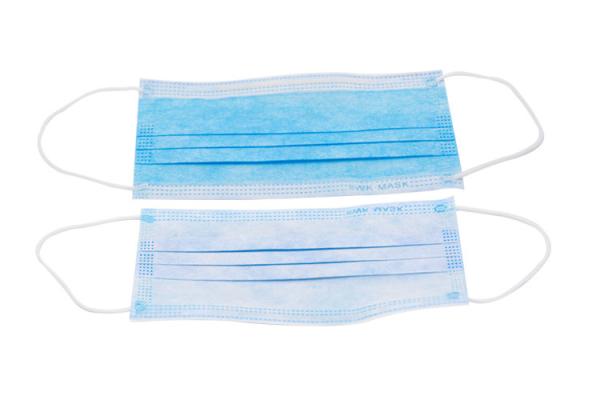 Elastic Earloop Disposable Face Mask Non Woven Safety Pollen / Bacteria