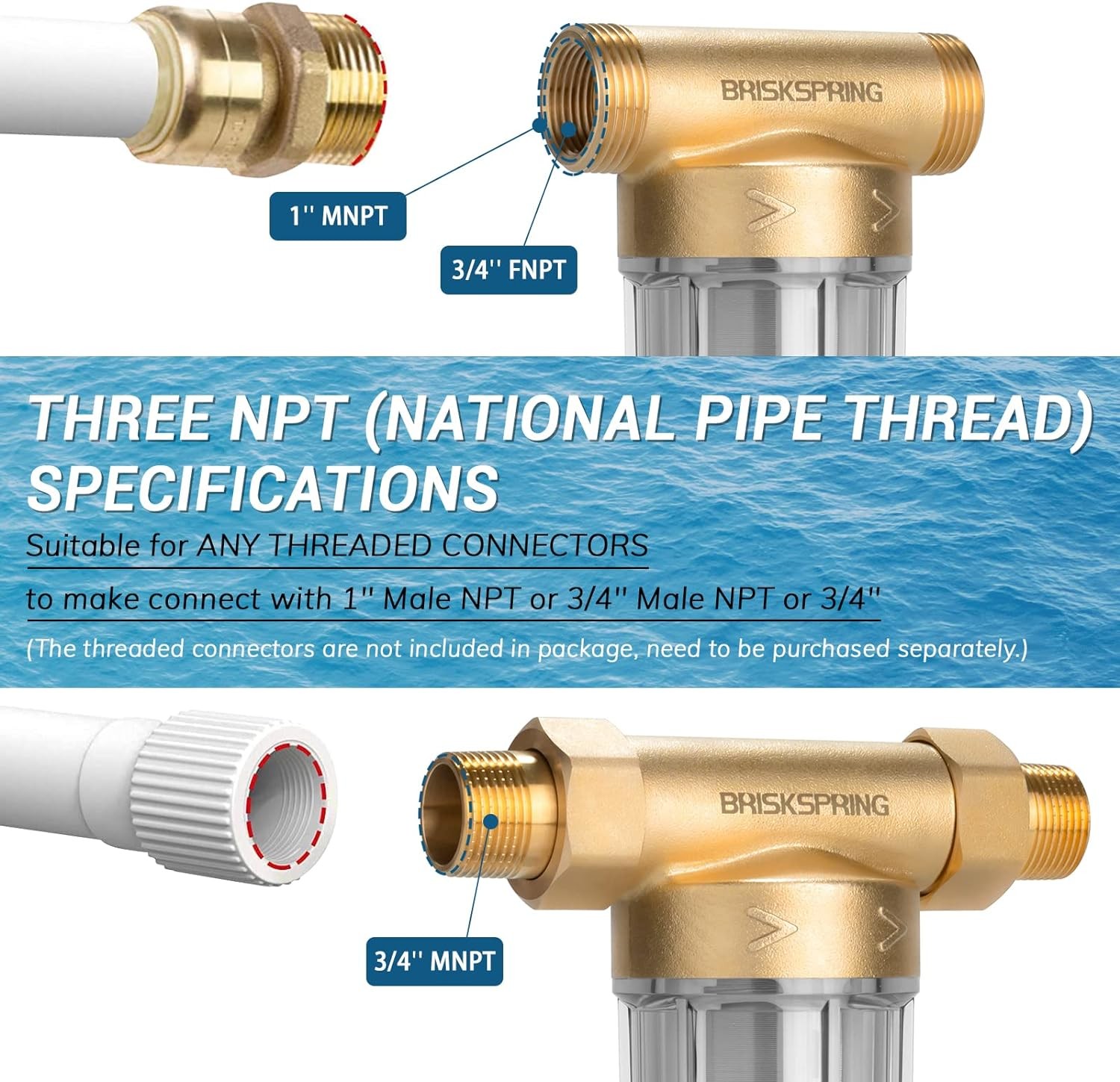 BPA Free 40 Micron Spin Down Sediment Filter Prevent Scale And Corrosion