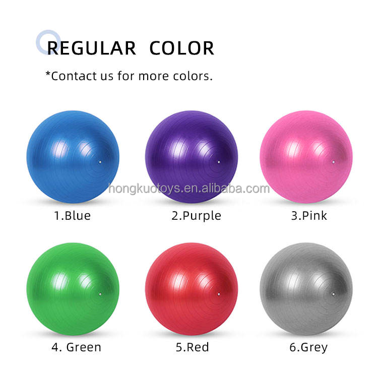 Availalbe OEM 55cm PVC Anti-Burst Gym Exercise Yoga Ball with Air Pump and Colorful