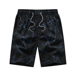 China Oem Factory Manufacturer Custom Logo Beach Shorts Mens 100% Cotton Elastic Waist Shorts wholesale