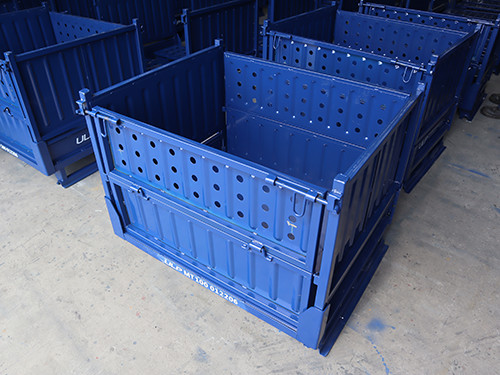 Steel Lift Customizable Pallet Stackable Distillers Storage Bin For Scrap 1.5 Ton Load