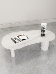 China Unique Shaped Marble Coffee Table With Wooden Base ODM wholesale