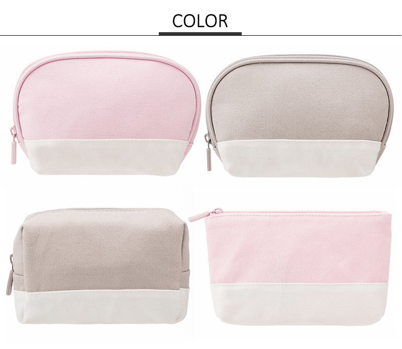 Portable Small Shell Shape Canvas Zipper Cosmetic Bags
