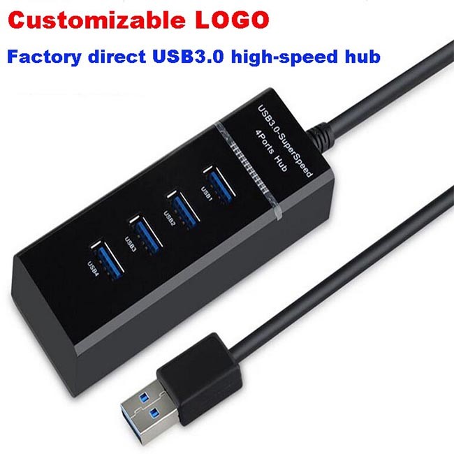 PVC Jacket 30cm USB3.0 Computer Usb Splitter 4 Port Usb Splitter