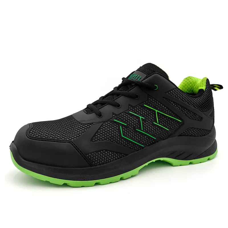 KPU Black Mesh Boots Industrial Breathable Steel Toe Sneakers S3