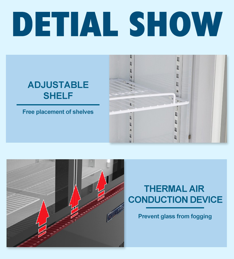 Automatic Defrost 3/4 Glass Door Refrigerator Upright Display Cooler