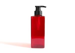 China Beautiful Red Cosmetic PET Bottle / Reused Empty Square Cosmetic Bottles wholesale