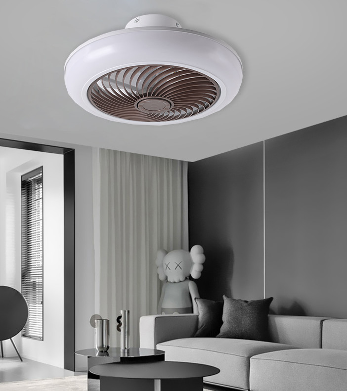 Low Profile Flush Mount Bladeless Ceiling Fan With Light Remote Control