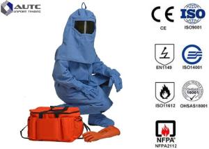 China Bib Work Gear Clothing , Industrial Work Clothes Navy Blue Color 33cal/C ATPV Rating wholesale