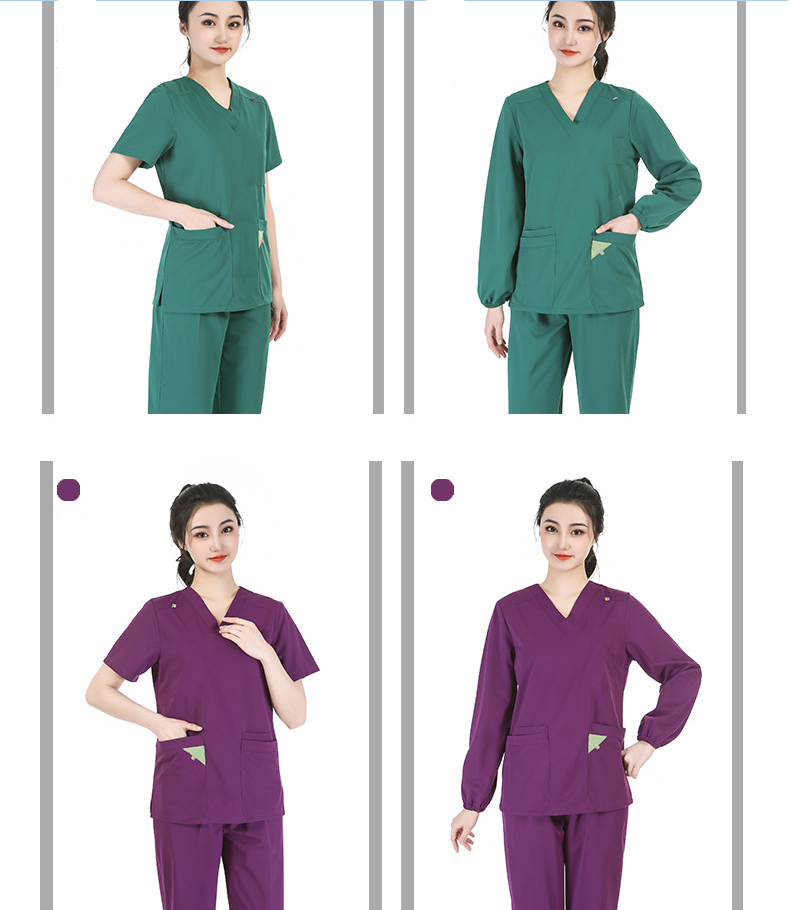 Deep Green Nurses Scrub Set Uniform Arrivals Design Pictures for Fashionable Jogger Nurses