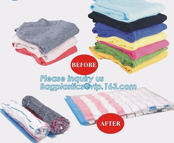 vacuum seal storage bags for down jacket coats, hand rolling vacuum bag for travel, Compress Vacum Packing Bag, bagplast
