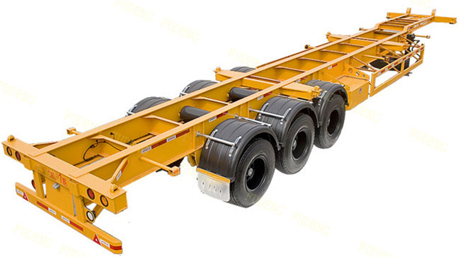 45ft Chassis Container Trailer Three Axles Skeletal Semi Trailer Truck First Axle Lift