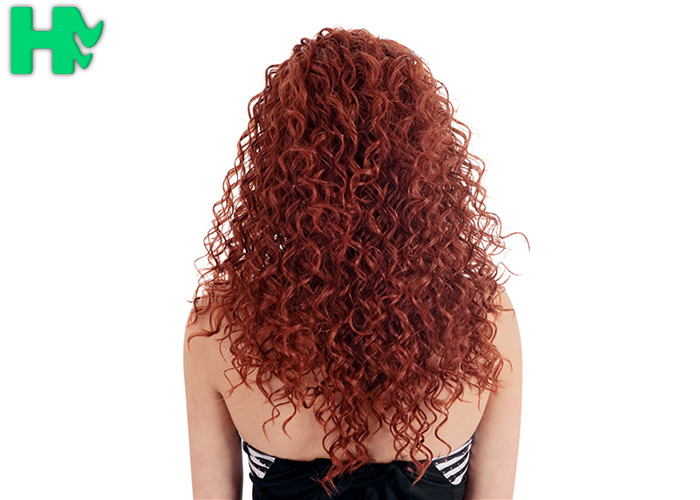 High Quality Synthetic Wigs Red Color No Lace Synthetic Curly Wigs Natural Looking