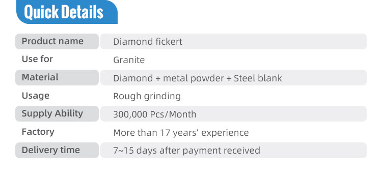 Customized Support Resin Fickert Abrasive Tool for Polishing Granite Efficiently