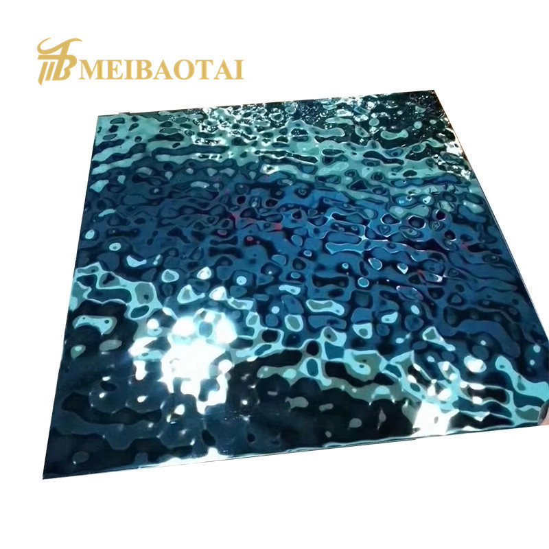 PVD Water Ripple Stainless Steel Sheet , 0.55mm Polished Stainless Plate