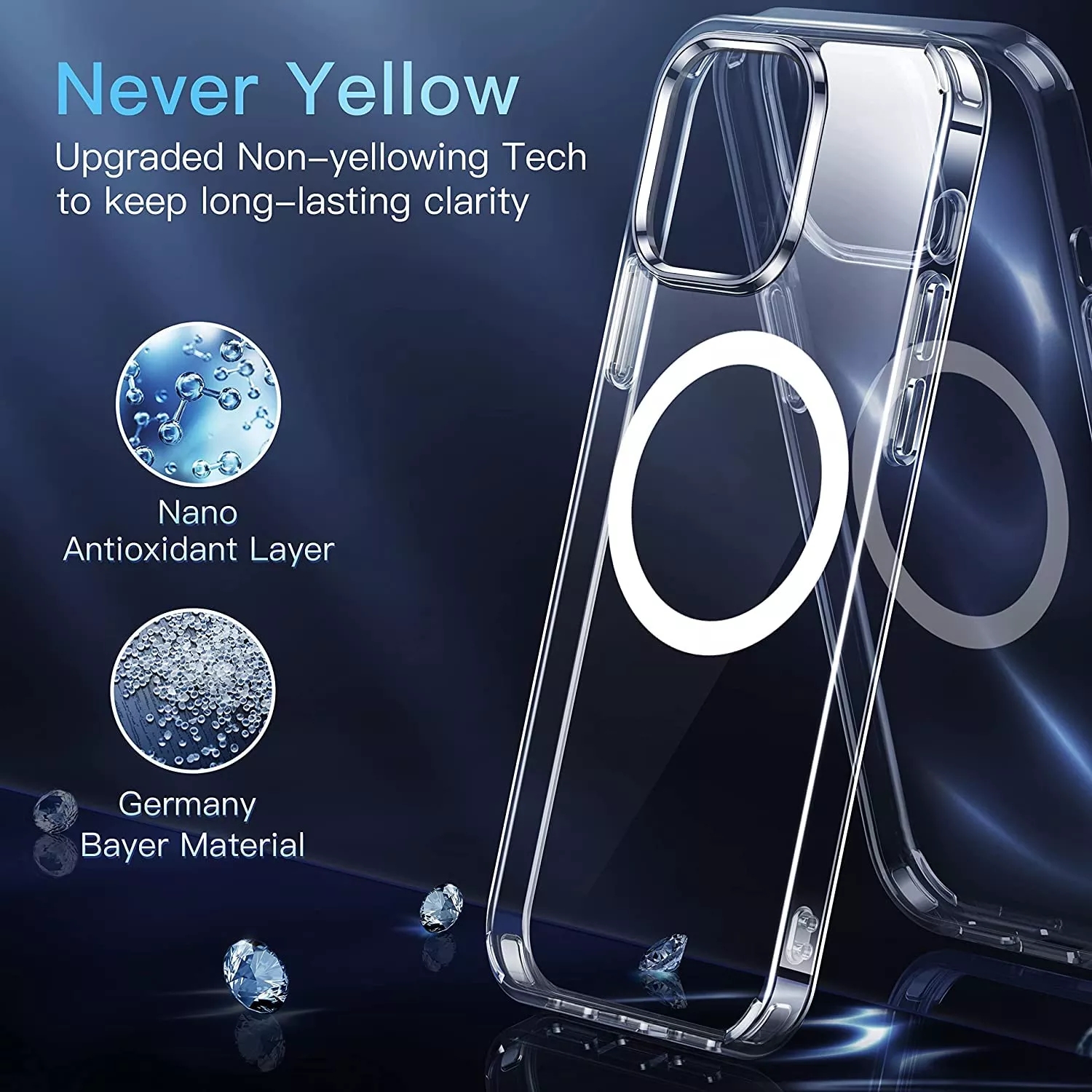 Universal Transparent Mobile Phone Cases Shockproof Magnetic Clear Phones Cover For Iphone Xr 11 12 13 14 Phone Case